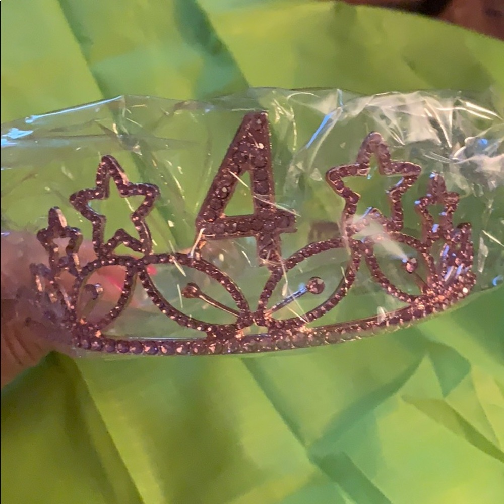 New 4th.birthday Crown girls gold glitz